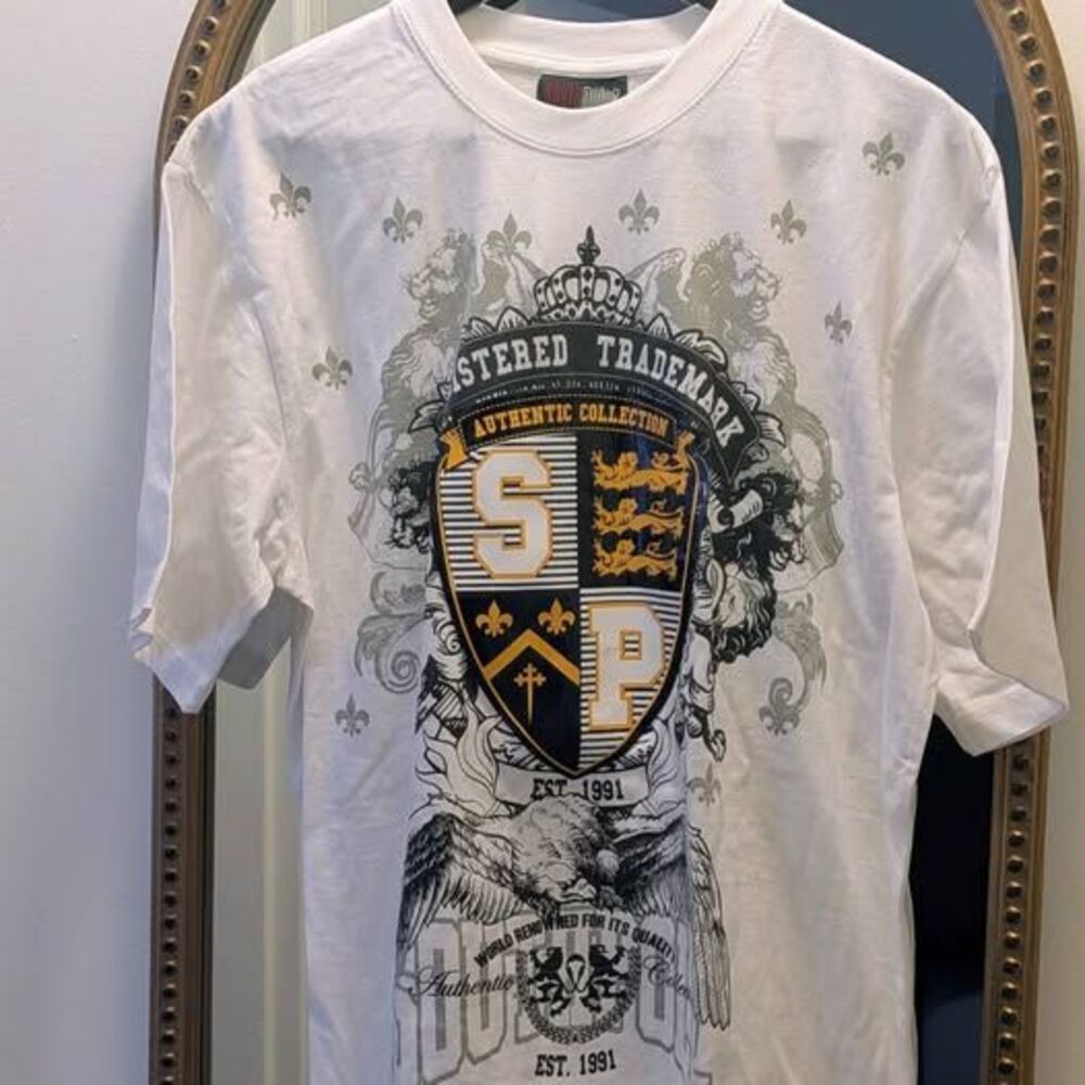 Southpole Authentic Collection Crest Tee White NWT Deadstock Y2K Streetwear L